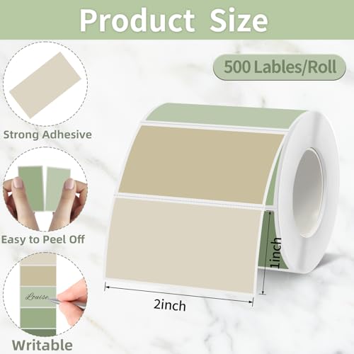 Starboling 2x1 Thermal Labels,Address Barcode Self-Adhesive Thermal Printer Stickers for Logo Design,Name/Price Tag,Address（Green Gradient） - Image 2
