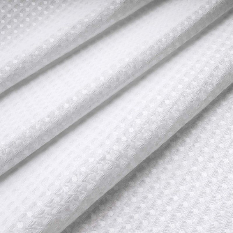 River Dream Stall Heavyweight No Hooks Required Dotted Waffle Weave Shower Curtain with Snap in Liner - 36W x 74H,Hotel Grade,Spa Like Bath Curtain,White - Image 4