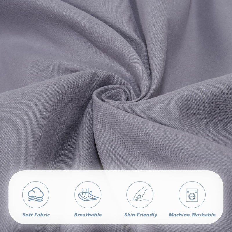 URZGU Cot Sheets 25" x 75" Small Single Sheet Fitted for Milliard Trifold Mattress Folding Mattress/RVs Bunk/Guest Beds/Army Cots/Travel Size Mattress, Ultra Soft & Breathable Bottom Sheet(Gray, Single,4") - Image 3