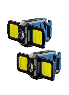 2-Pack Rechargeable Keychain Flashlights, 800 Lumens Mini COB Work Lights, Compact LED Keyring Lights with Built-in Battery for Outdoor Use, Emergencies, and Everyday Carry.