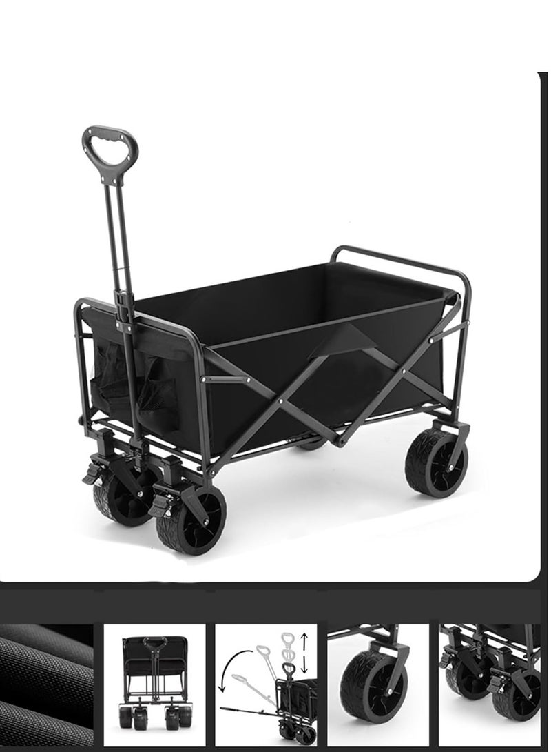 عام عربة العربة في الهواء الطلق عربة التسوق عربة نزهة قابلة للطي ضوء العربة المحمولة ، أسود (5 بوصات) - Image 3