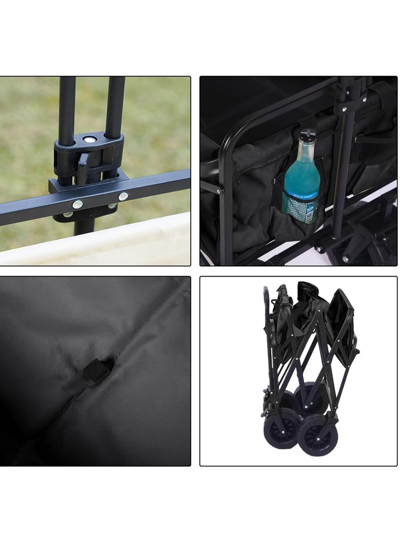 عام عربة العربة في الهواء الطلق عربة التسوق عربة نزهة قابلة للطي ضوء العربة المحمولة ، أسود (5 بوصات) - Image 4