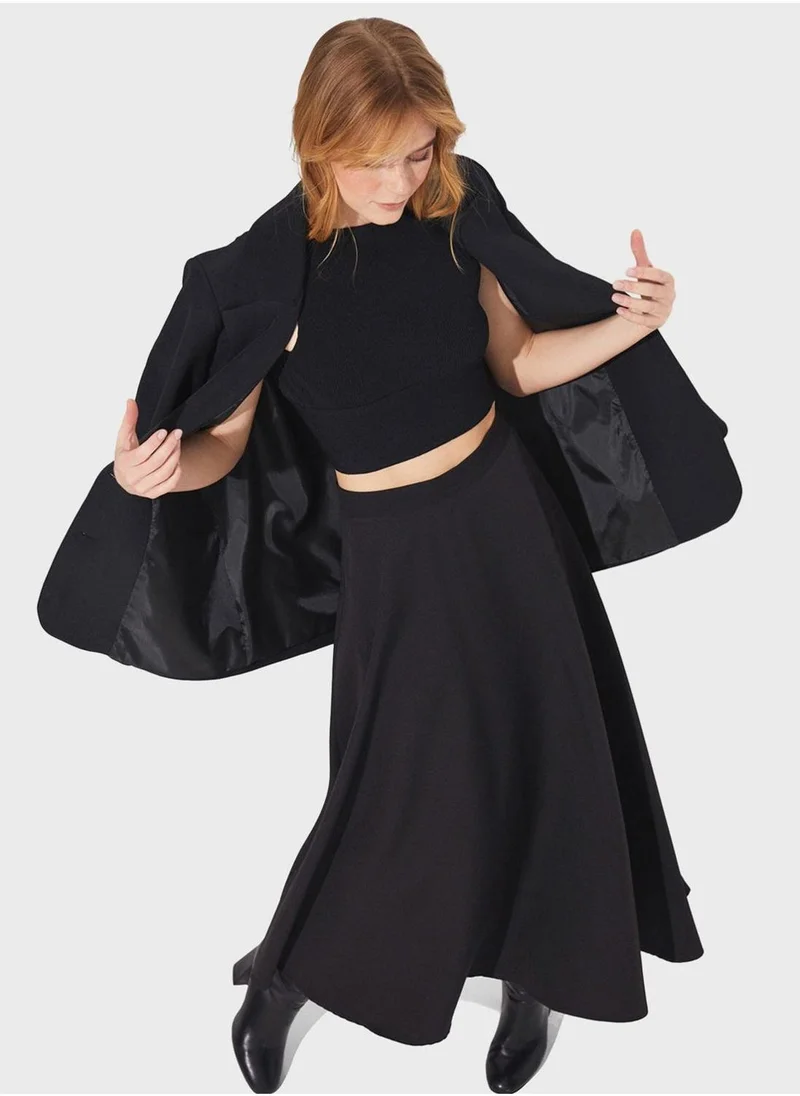 JUNE Tiered High Waist Skirt