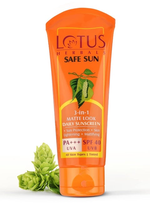 Safesun 3-In-1 Matte Look Daily Sun Block Spf 40 Pa+++, 100g