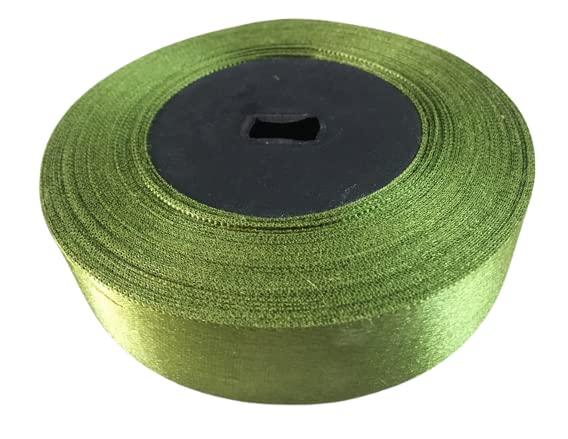 MultiPurpose Double Side Satin Ribbon Roll of 18 Meters for Parties Decorations Invitation Card Gift Wrapping and Craft Project Work 05 inch Wide Army Green