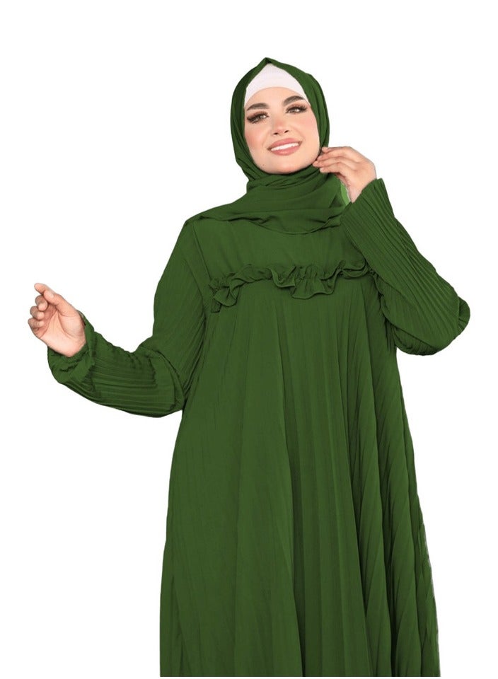اسدال كريشه الخامه كريب رويال بالطرحه مقاس وان سايز تلبس الي 110 كيلو للنساء  - Image 2