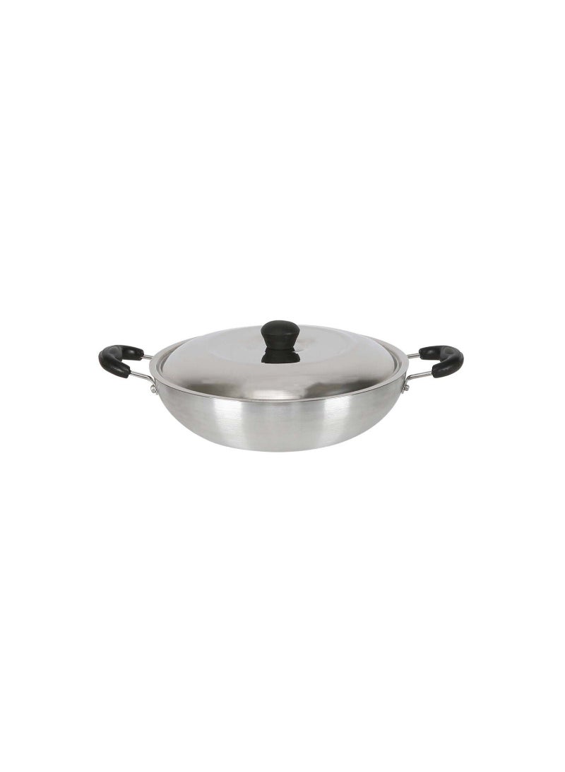 Chefline Aluminium Kadai With Lid AKL21IND, 21cm