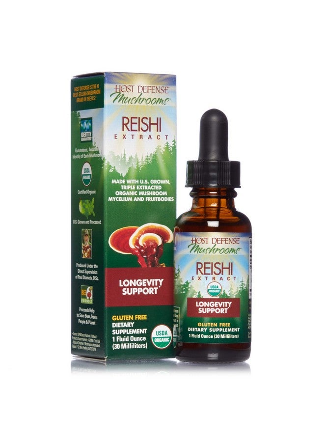 Host Defense Reishi Extract Supports General Wellness And Vitality Mushroom Supplement Plain 1 Fl Oz - Image 2
