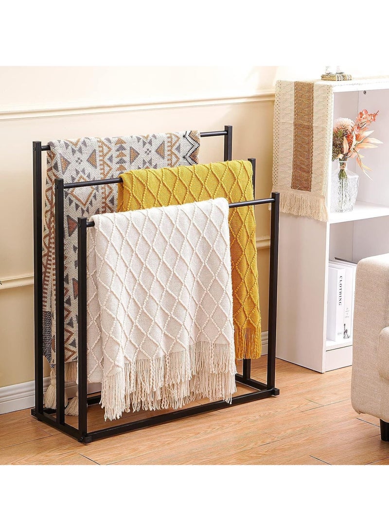 YQbest 3-Tier Freestanding Towel Rack, Multifunctional Drying Rack, Metal Scarf Rack, for Bedroom, Living Room, Bathroom ﻿ - Image 4