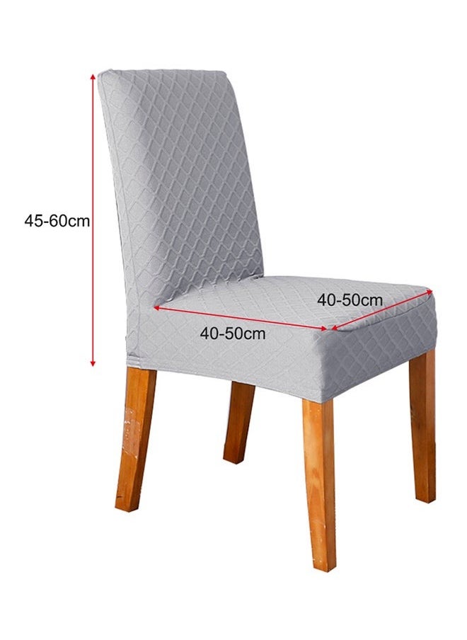 Generic Stretchable Dining Chair Slipcover Light Gray  - Image 3