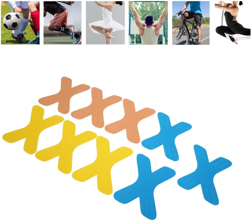 klarako Sports Muscle Tape,9pcs 3 Shapes High Ductility Kinesiology Recovery Tapes for Relieve Muscle Soreness and Strain,Breathable Watertight (X Type 12.1 X 9.5cm / 4.76 X 3.74in) - Image 5