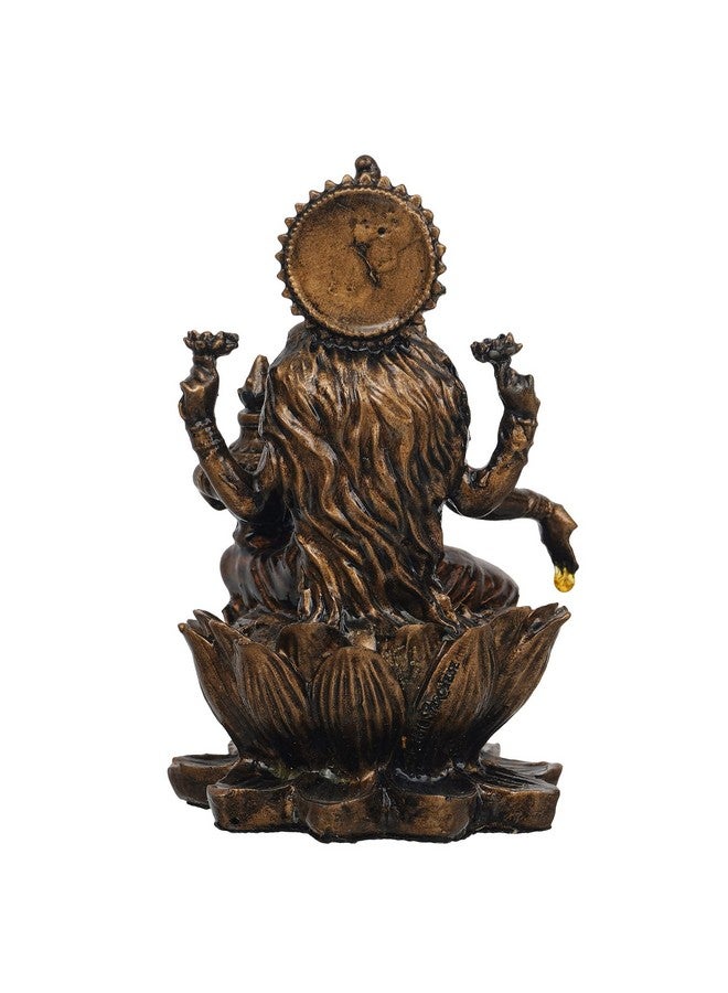 Webelkart Premium Cold Cast Resin Laxmi Ji Idol Statue for Home and Office Decor| laxmi ji murti for Home and Diwali Pooja Decorations| Diwali Puja Idols (3.5 Inches, Bronze Finish) - Image 5