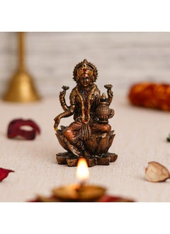 Webelkart Webelkart Premium Cold Cast Resin Laxmi Ji Idol Statue for Home and Office Decor| laxmi ji murti for Home and Diwali Pooja Decorations| Diwali Puja Idols (3.5 Inches, Bronze Finish)  - Image 1