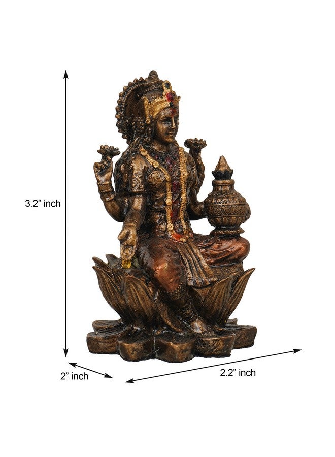 Webelkart Premium Cold Cast Resin Laxmi Ji Idol Statue for Home and Office Decor| laxmi ji murti for Home and Diwali Pooja Decorations| Diwali Puja Idols (3.5 Inches, Bronze Finish) - Image 4