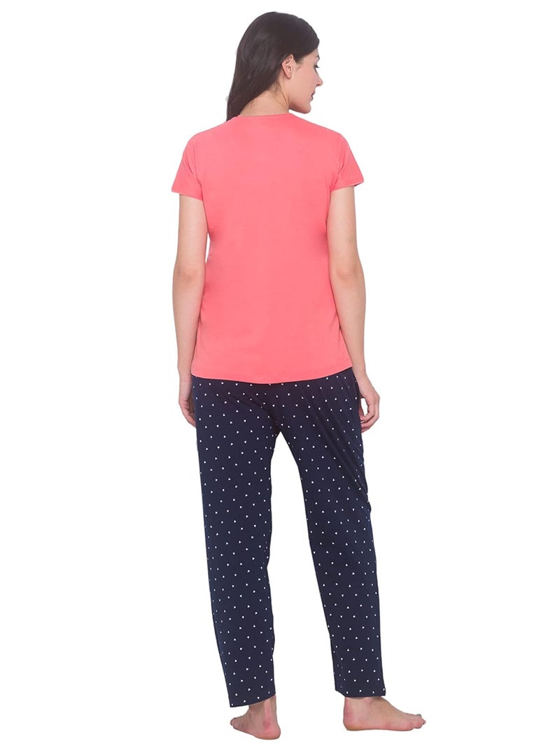 AV2 Store Women Cotton Printed Maternity & Feeding Top & Pajama Set 2239 - Image 2