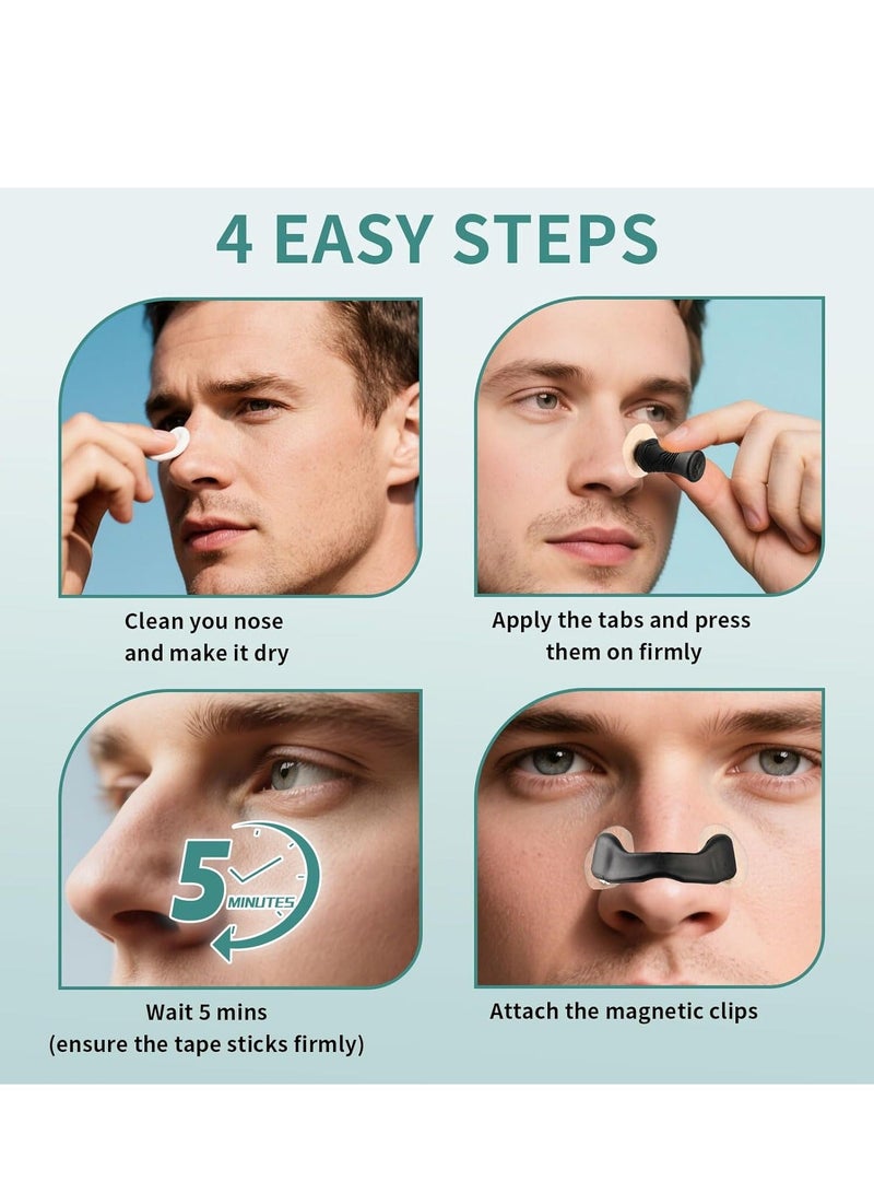 ZESTU 15 Count Magnetic Nasal Strips Snore Stopper Anti Snoring Device for Men & Women – Nose Breathing Strip, Nasal Dilator & Anti Snore Nose Magnet – Snoring Stopper Clip, Nasal Strips for Anti Snoring, Breathe Well Nasal Strips for Sleeping - Image 4