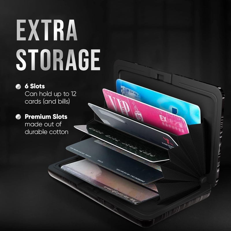 TopMost Aluminum Wallet, Card Case Wallet, Metal RFID Credit Card Holder for Men & Women, 6 Cotton Slots for 12 Cards And Bills, Rfd Protective - Image 4