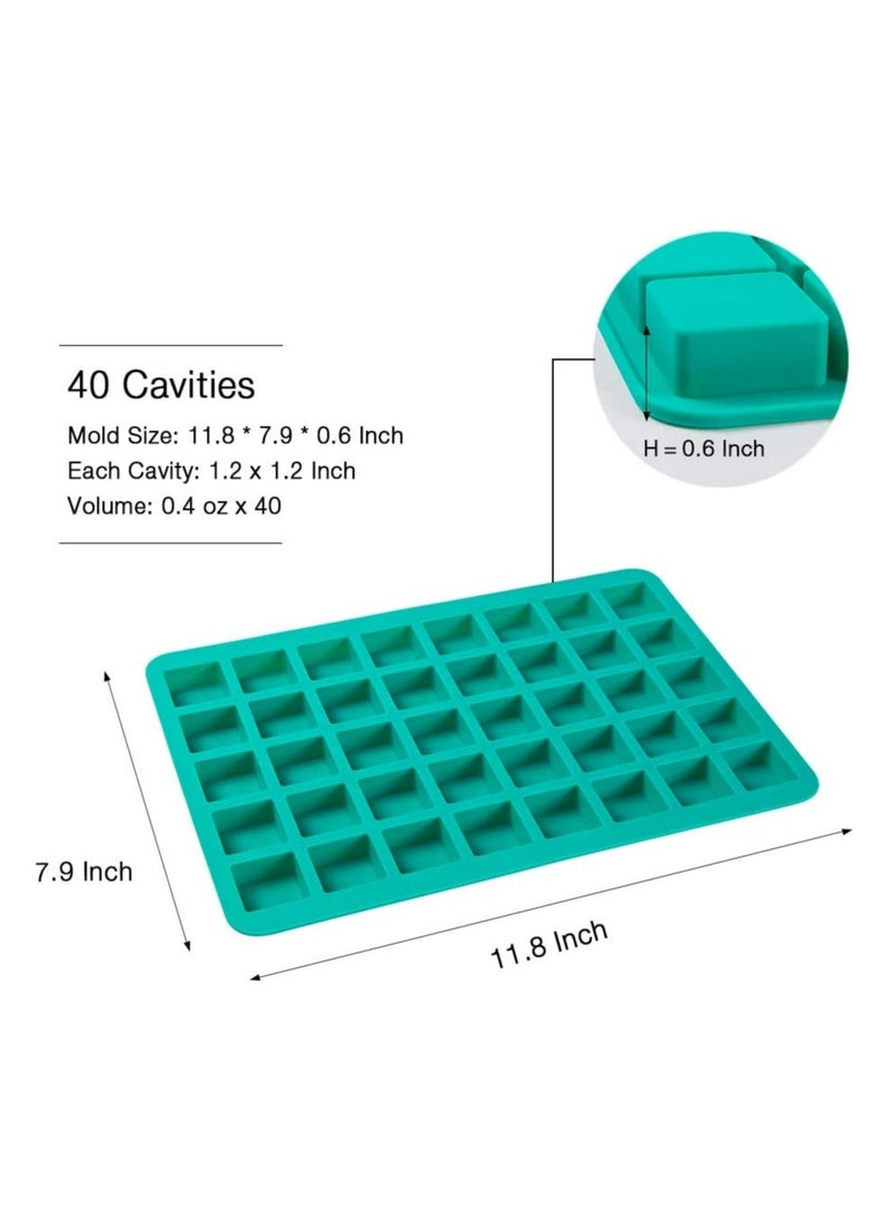 Oasisgalore 40 Cavity Silicone Square Candy & Chocolate Mold for Homemade Treats  - Image 3