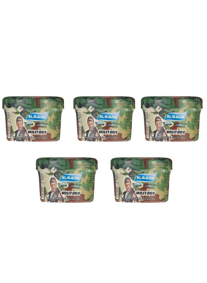 EL SADA Long Lasting Hair Styling Gel 250ml – Military – Pack of 5 | Strong Hold, Shine & Humidity Protection - Image 1