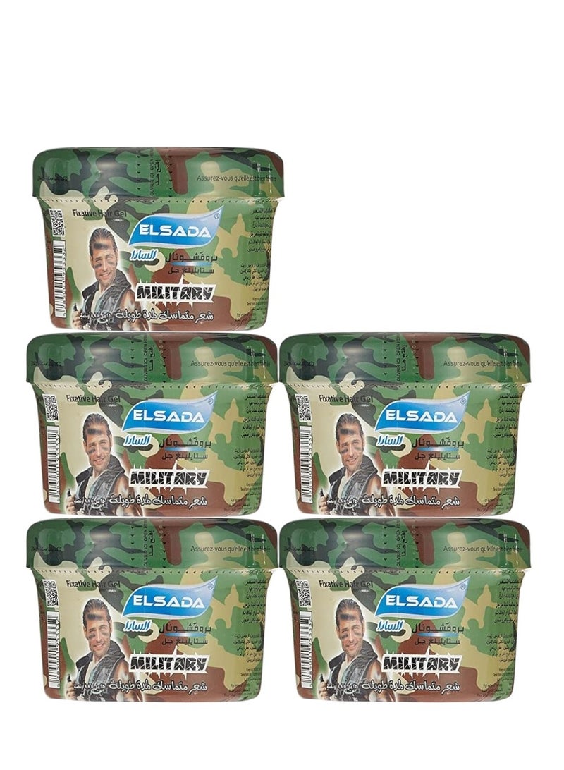 EL SADA Long Lasting Hair Styling Gel 250ml – Military – Pack of 5 | Strong Hold, Shine & Humidity Protection - Image 2