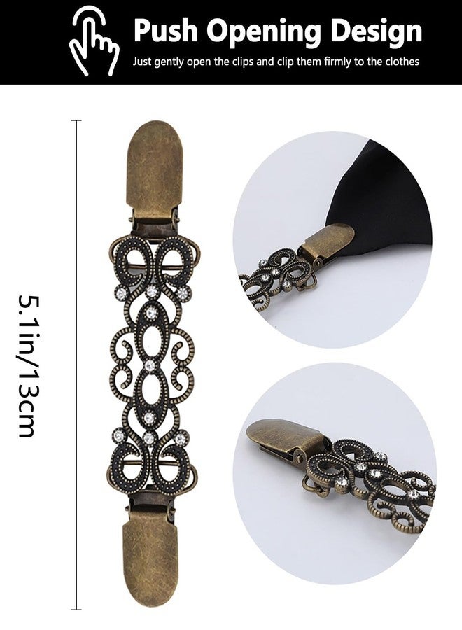 MJartoria 5-Piece Tie-Up Sweater & Scarf Clip Set, Vintage Cinch Clips for Ladies' Dresses & Shawls - Image 4