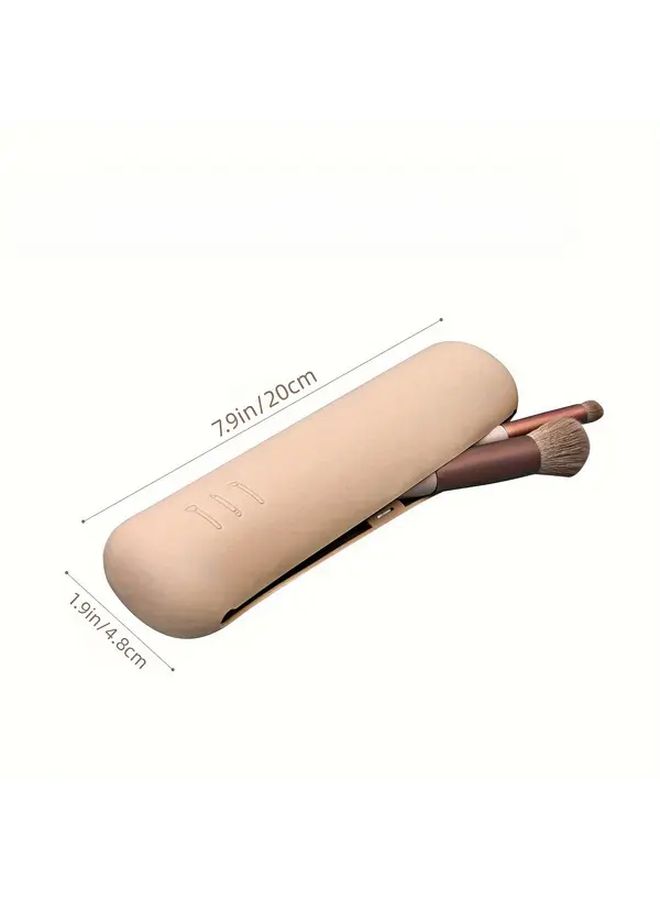 Black Silicone Makeup Brush Organizer Travel Storage Dustproof Case - Image 1