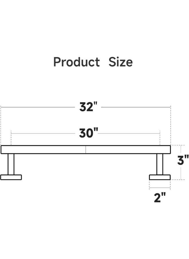 اوشوور حامل مناشف حمام من الكروم المصقول من USHOWER، حامل مناشف بطول 30 بوصة للحمام مثبت على الحائط، قضيب مناشف سميك من الفولاذ المقاوم للصدأ SUS304 (الطول الإجمالي 32 بوصة) - Image 2