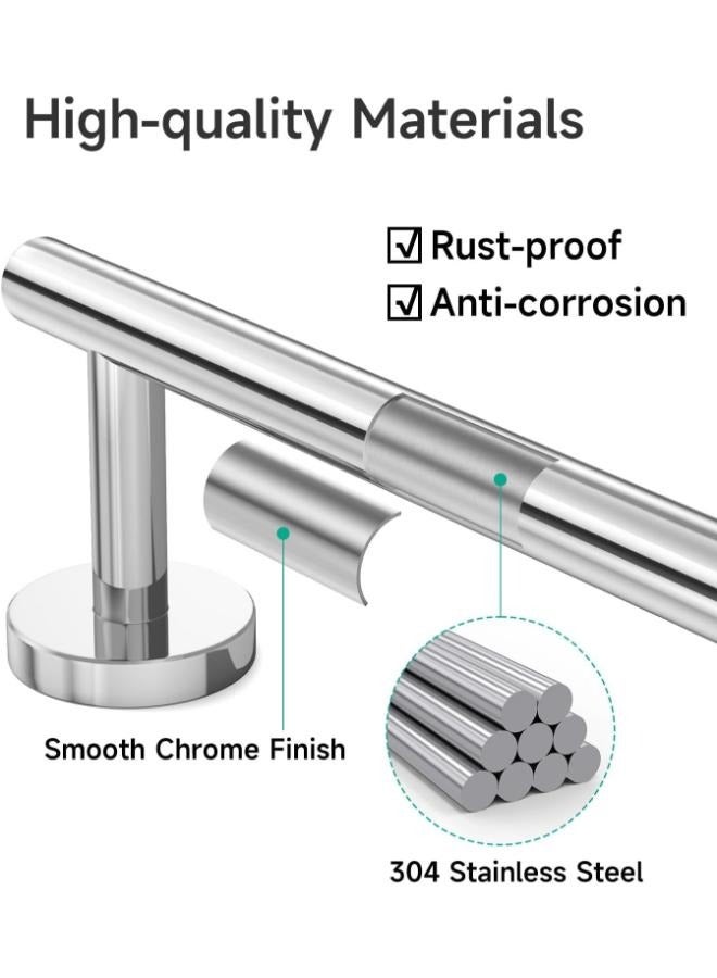 اوشوور حامل مناشف حمام من الكروم المصقول من USHOWER، حامل مناشف بطول 30 بوصة للحمام مثبت على الحائط، قضيب مناشف سميك من الفولاذ المقاوم للصدأ SUS304 (الطول الإجمالي 32 بوصة) - Image 3