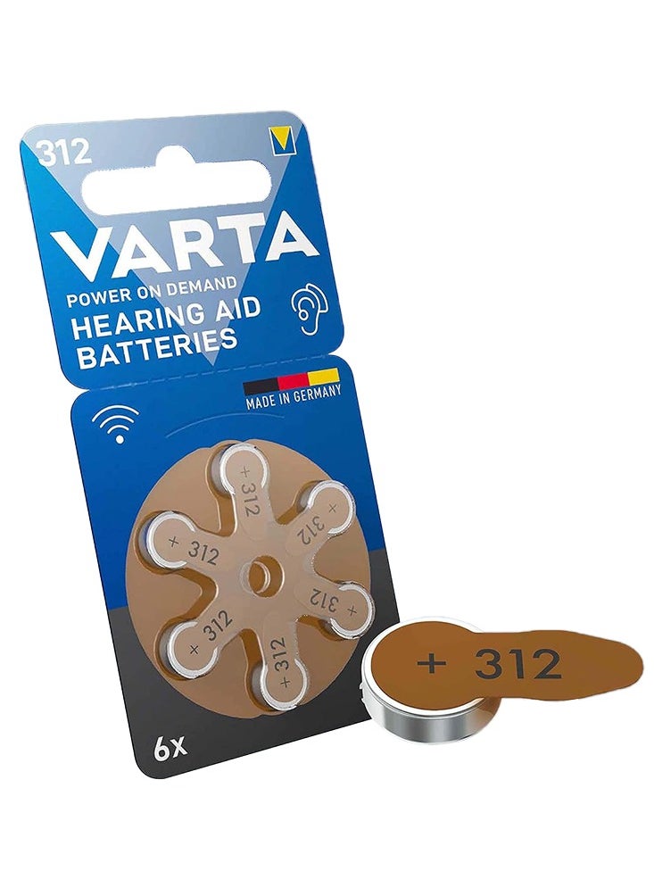 Hearing aid batteries, brown type 312, PR41, 1.45 volts, 6 pieces, German made - pzsku/ZF190DD9ADA89B872FAFAZ/45/_/1731231676/18188e39-201a-49e0-aa38-c073d41fe332