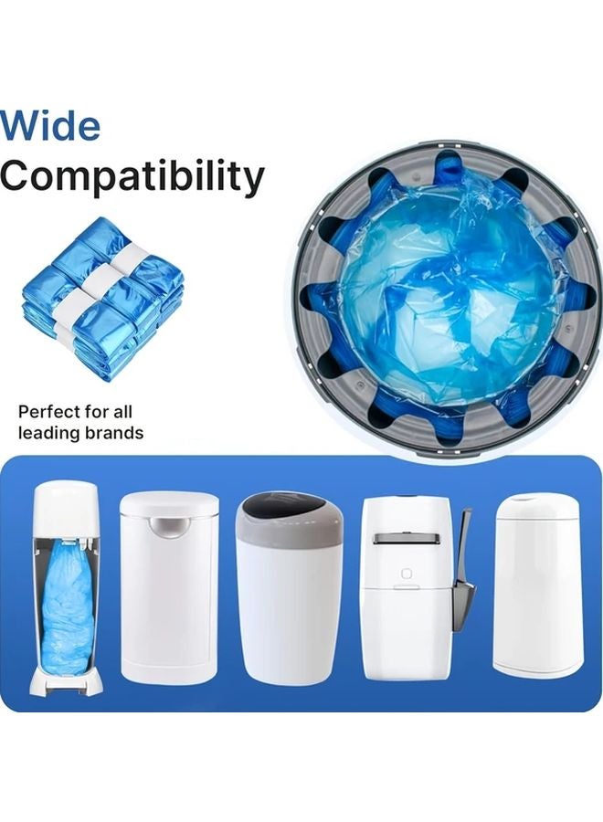 Blue 8pcs Diaper Pail Refills Odor Sealing Foldable Trash Bags Compatible With Genie Angelcare Tommee Tippee - Image 3