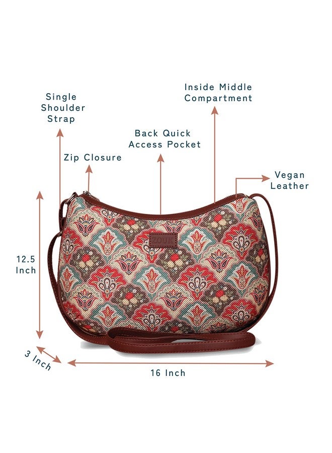 ZOUK حقيبة كتف متعددة الألوان من زوك مصنوعة من جلد نباتي معتمد من PeTA 100% للفتيات - Image 3