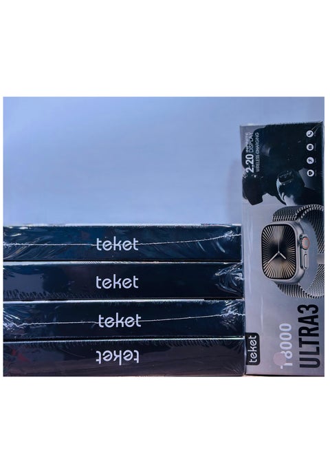 Teket T8000 Ultra 3: 5-Piece Smartwatch Combo – Style, Performance, and Value With Assorted colors.