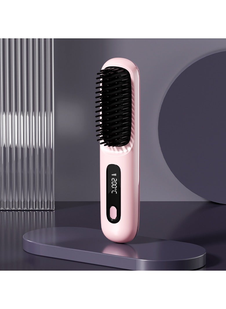 general Mini Ionic Straightening Comb – Travel-Friendly Straightener & Curler for Men/Women, Dual-Use Hair Styling Tool - Image 1