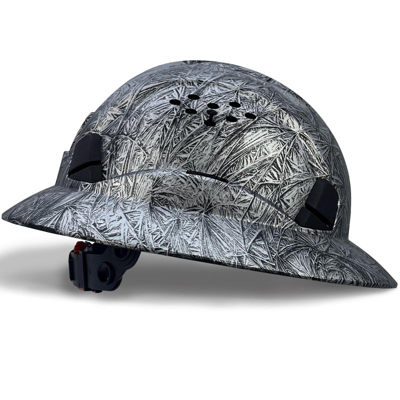 SAFEBUILDER Full Brim Hard Hats Construction Hardhats Safety Helmet Vented Adjustable Lightweight Sunshade Work Caps Industrial Head Protection ANSI Approved (WB-1-N-Matte CG Black) - Image 1