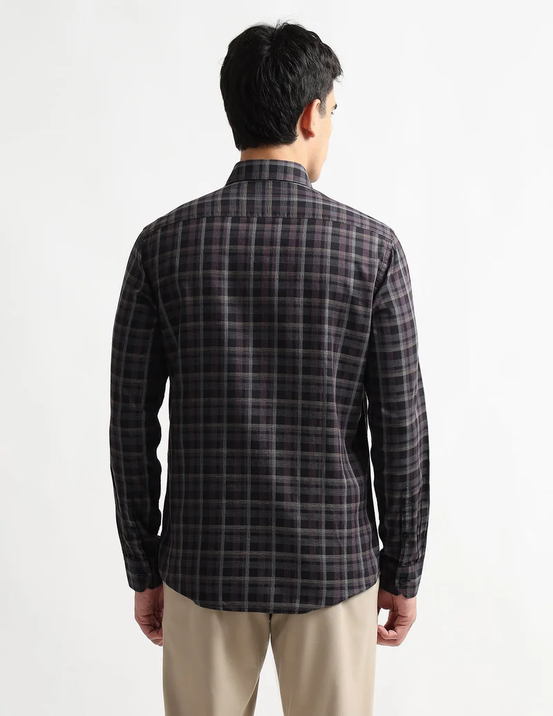 Arrow Purple Slim Fit Dobby Shirt for Men | Best Price UAE