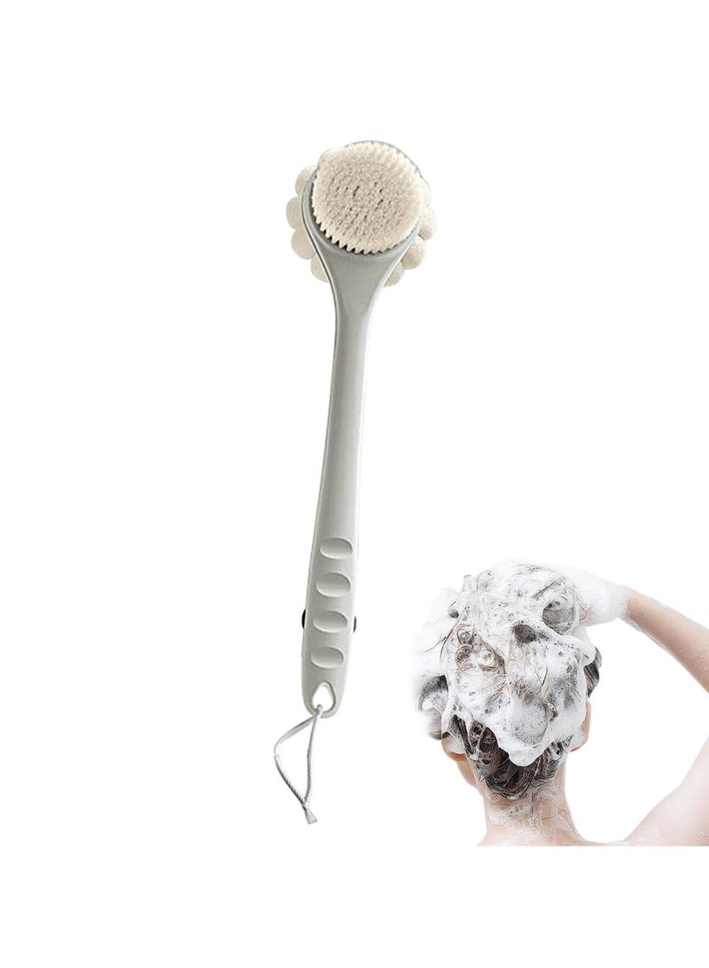 Long Handle Bath Brush, Back Scrubber for Shower, Ergonomic 2 in 1 Body Brush, Shower Brush with 360 Degree Rotatable Handle for Exfoliate, SPA, Body Care, Back Brush for Home, Dormitory, Hotel - Image 1