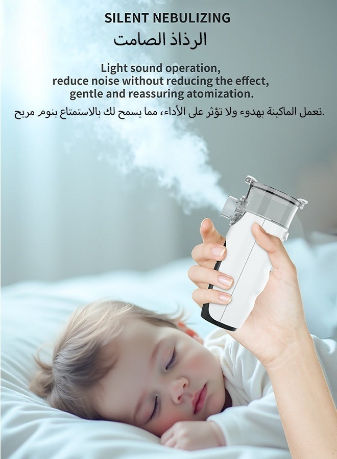 Walpck Portable Nebulizer, Handheld Mini Vaporizers for Adults and Children,Ultrasonic Humidifier for Home and Travel Use, Steam Mesh Nebulizer with Masks and Mouthpieces - Image 5