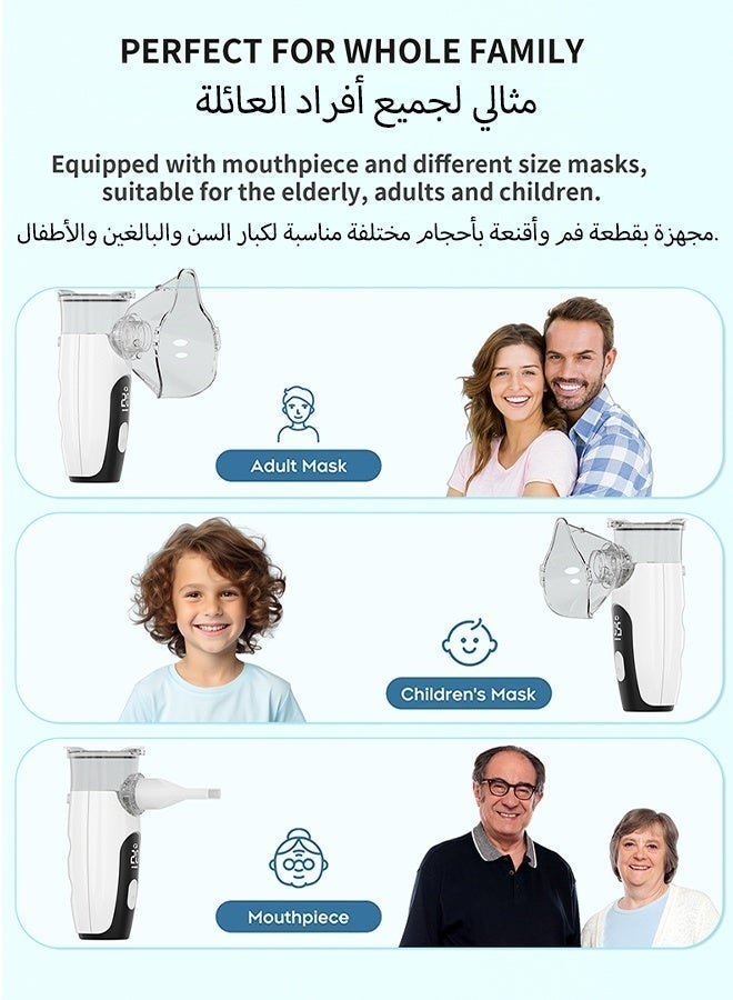 Walpck Portable Nebulizer, Handheld Mini Vaporizers for Adults and Children,Ultrasonic Humidifier for Home and Travel Use, Steam Mesh Nebulizer with Masks and Mouthpieces - Image 4