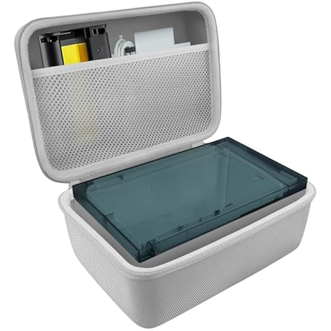 FOR LIENE AMBER M100/M200 PHOTO PRINTER SMARTPHONE 10 X 15 HARD CASE, CARRY BAG WITH MESH COMPARTMENT FOR LIENE DHP513 4 X 6 INCH ACCESSORIES, BAG ONLY (GREY) - Image 1