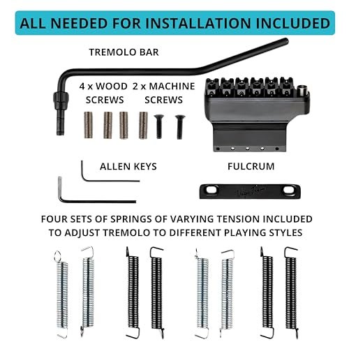 Vega Trem Vega-Trem VT1 Ultra-Trem 2-Points Stratocaster Guitar Tremolo Bridge For Strat No Mods Easy Installation (Black, Right) - Image 3