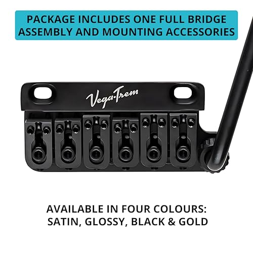Vega Trem Vega-Trem VT1 Ultra-Trem 2-Points Stratocaster Guitar Tremolo Bridge For Strat No Mods Easy Installation (Black, Right) - Image 2