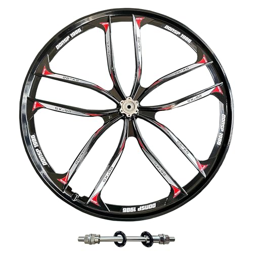 DONSP1986 26 inch 10 Spokes Rear Mag Wheel 135mm for 7/8/9 Speed Freewheel, 26" Magnesium Bike Wheel (Disc Brake) for Beach Cruiser Mountain Bicycle - Image 1