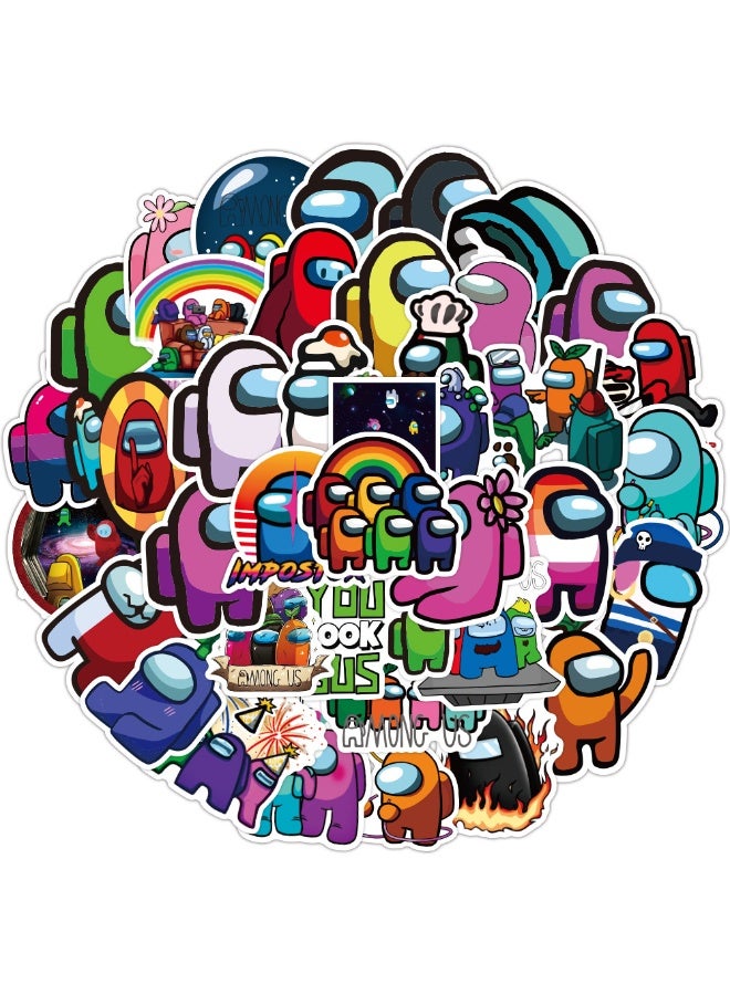 NIBEMINENT 50 Pcs AMONG US Deco Kit Waterproof Stickers, High Definition Printing Bright Colors, Suitable for Laptop Skateboard Luggage Water Bottle Guitar DIY - Image 1