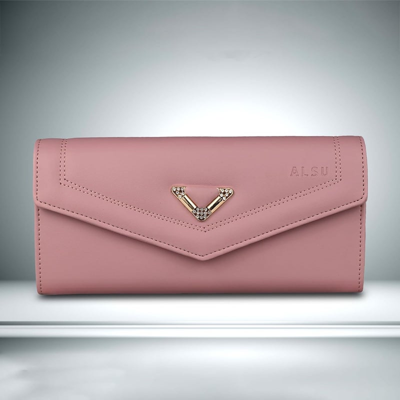 ALSU Women's Hand Wallet Purse Clutch | Phone Pocket | Coin Pocket | 4 Card Slots (Peach) - Image 2
