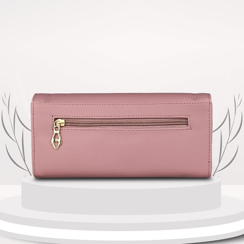 ALSU Women's Hand Wallet Purse Clutch | Phone Pocket | Coin Pocket | 4 Card Slots (Peach) - Image 3