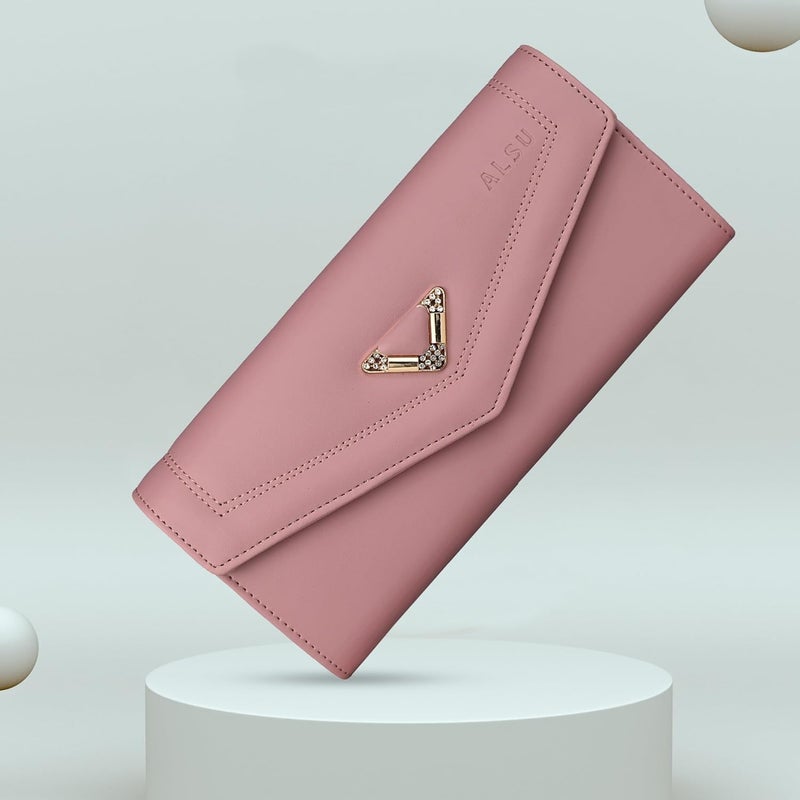 ALSU Women's Hand Wallet Purse Clutch | Phone Pocket | Coin Pocket | 4 Card Slots (Peach) - Image 4