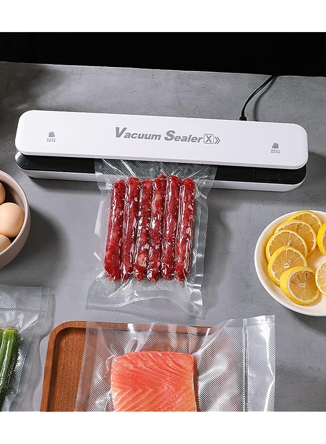 vesus Vacuum Sealer Machine With 20 Seal Bags, Mini Handheld Full Automatic Vacuum Sealers For Food Saver, Air Sealing System For Food Storage, Dry And Moist Modes, Kitchen Packing Kit (White) - Image 1