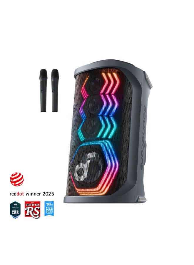 Soundcore AI Karaoke Portable Wireless Party Speaker with 200W Sound, 12hr Playtime, Rave 3s Black - Image 1