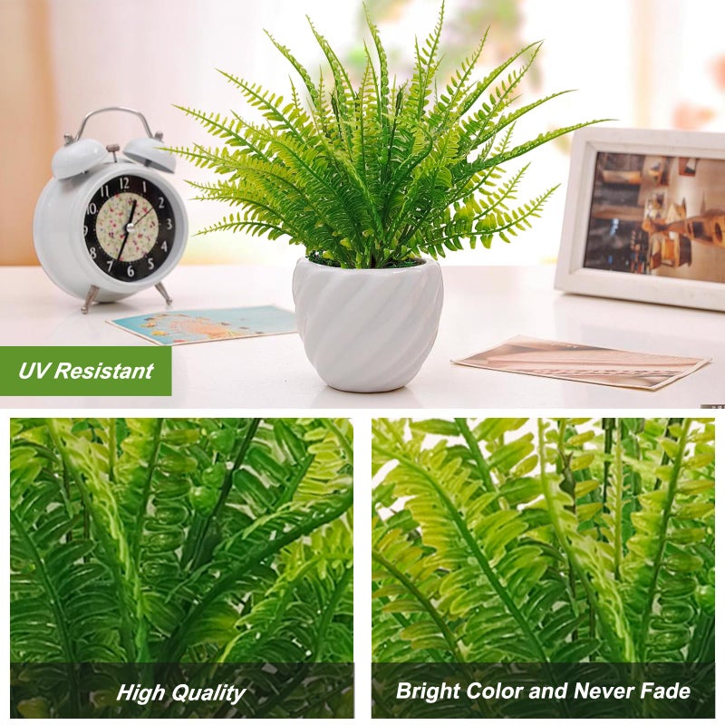 Coreland 40 Pcs Artificial Boston Fake Fern Plants Bushes Faux Plants Shrubs Greenery UV Resistant for House Office Garden Indoor Outdoor DÃ©cor - Image 3