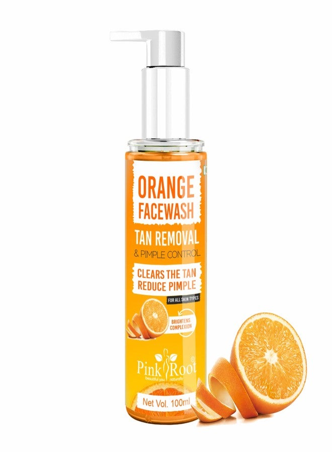 PINK ROOT Orange Facewash Gel - Deep Pore Cleansing For Smooth Skin, Helps Remove Blackheads & Reduce Acne Breakout - Daily Cleaner & Moisturizer For Men, Women & Teens (Orange 100ml) - Image 1
